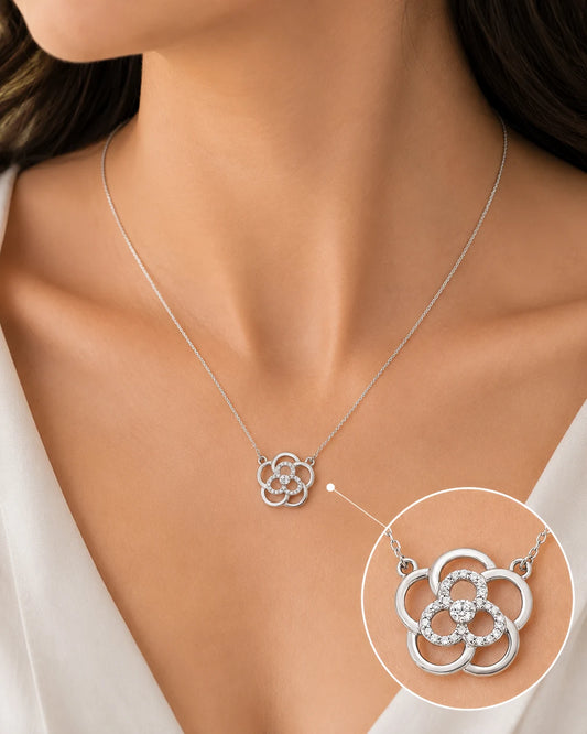 In Bloom Rhodium Necklace 2