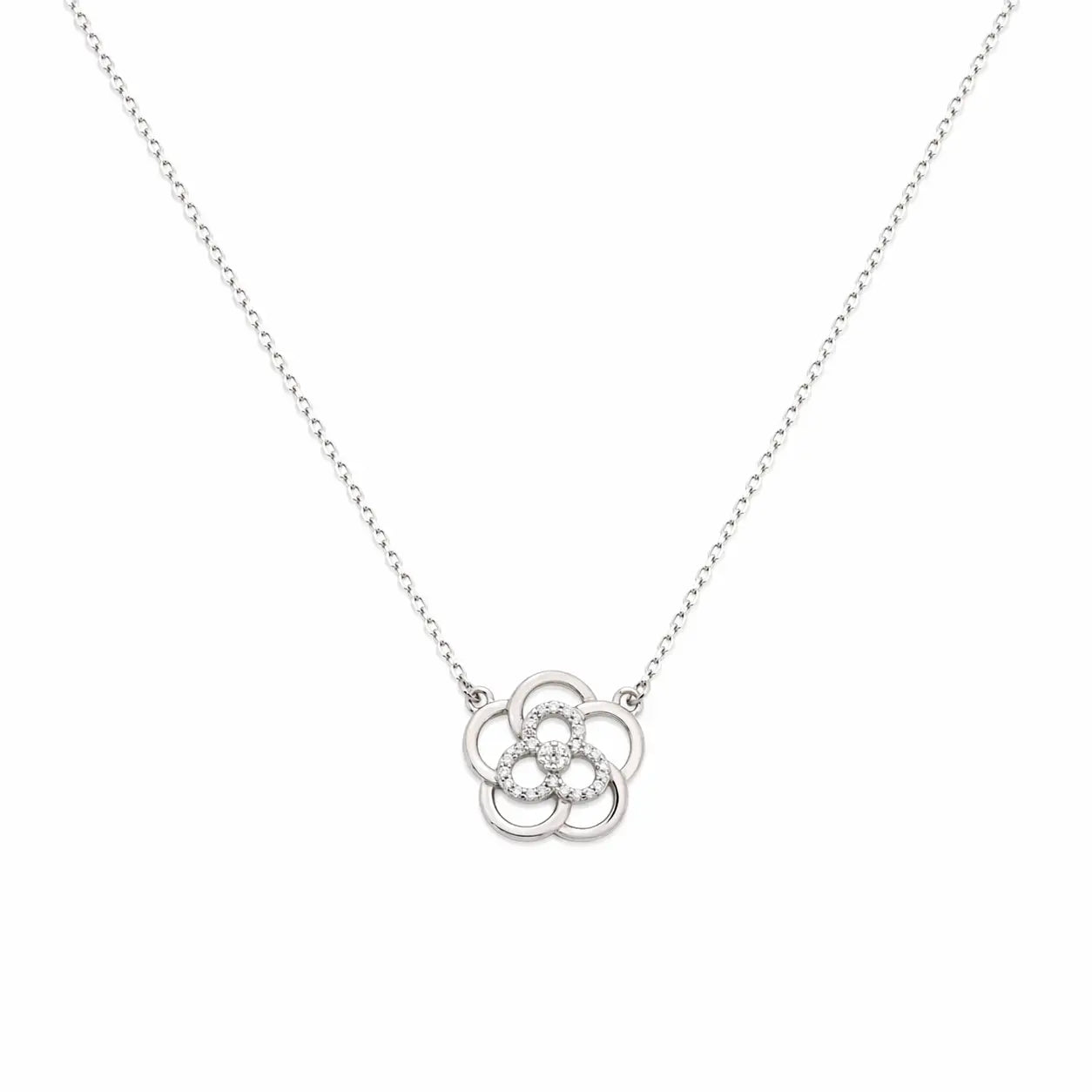 In Bloom Rhodium Necklace 3
