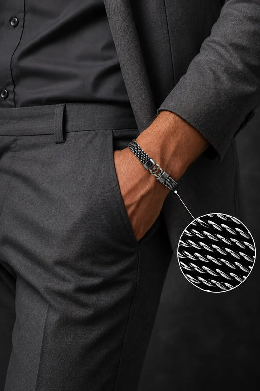 Knight Link Chunky Oxidised Bracelet for Men 2