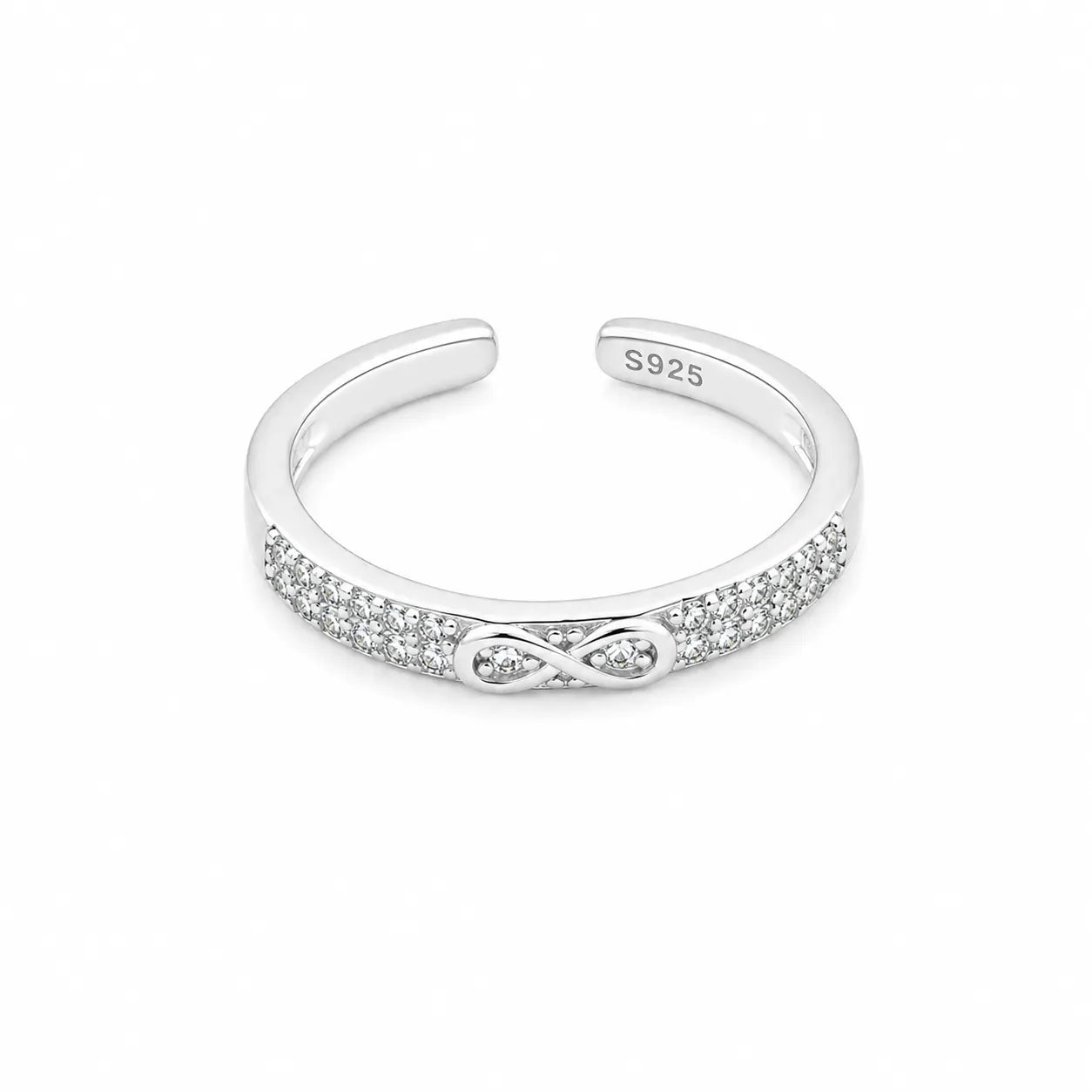 Loveband Studded Rhodium Toe Ring 4