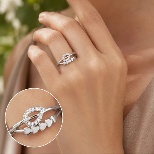 Loveleaf Studded Adjustable Ring for Women 2