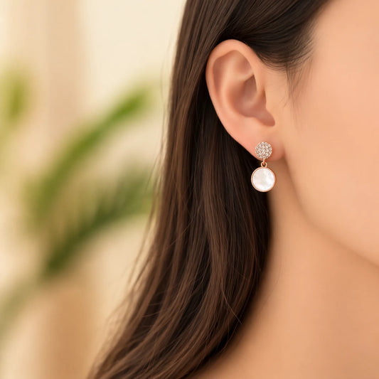 Lunette Rhodium & Rose Gold Earrings 9