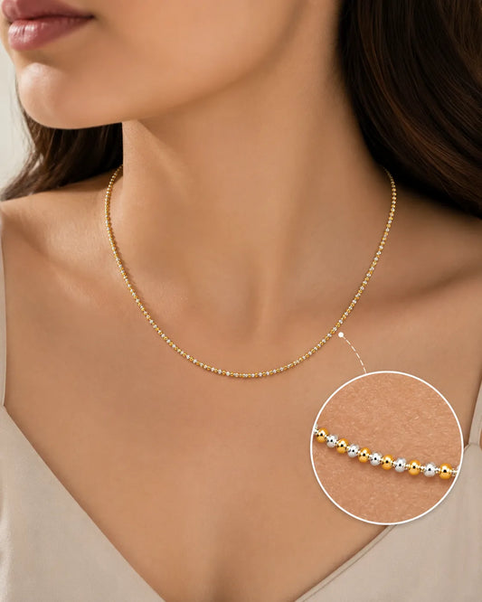 Luxe Rosary Gold & Rhodium Necklace 2