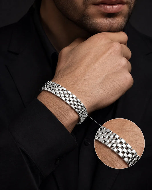 Maverick Chunky Rhodium Plated Bracelet for Men 2