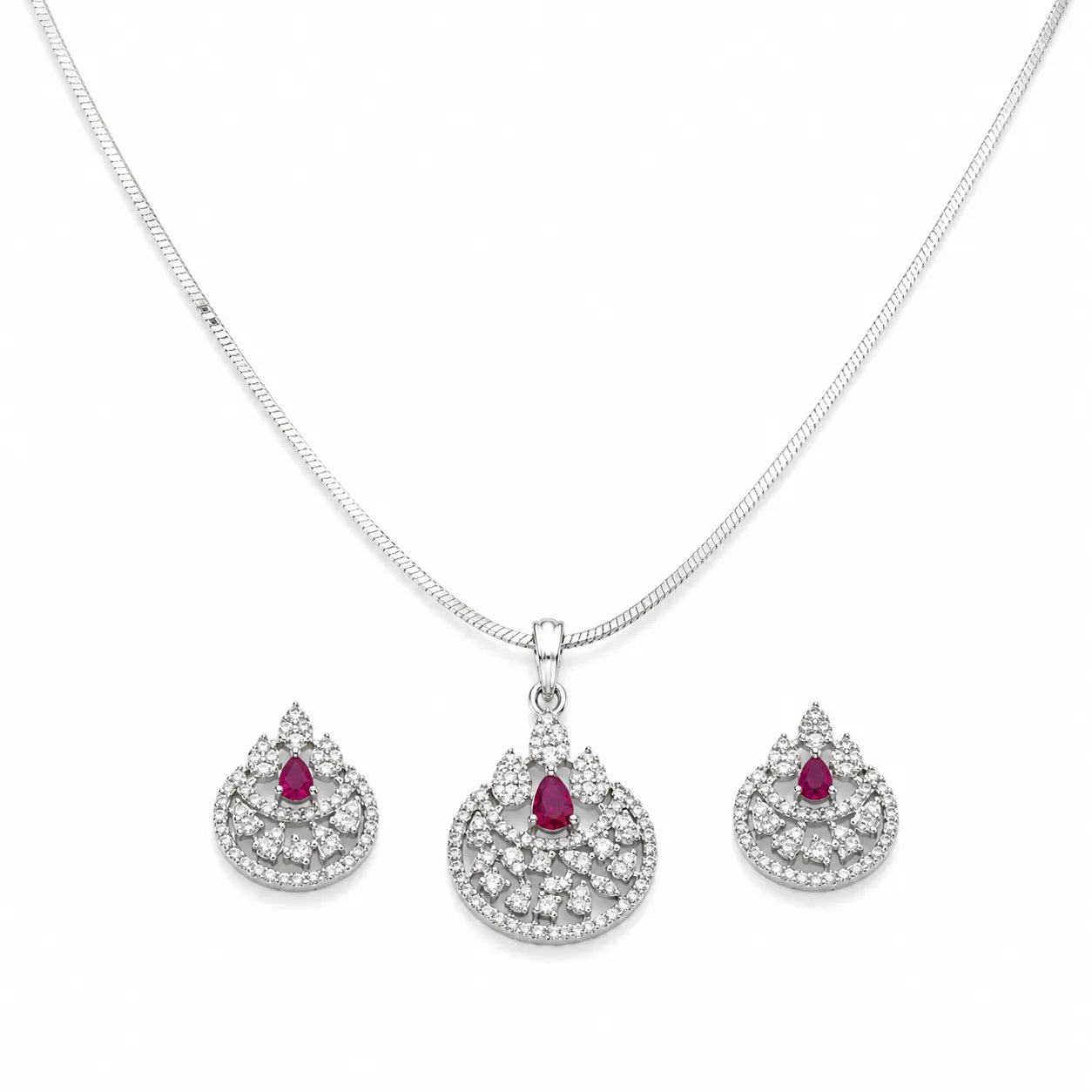 Mellow Studded Pendant Set with Removable Chunky Snake Chain 3