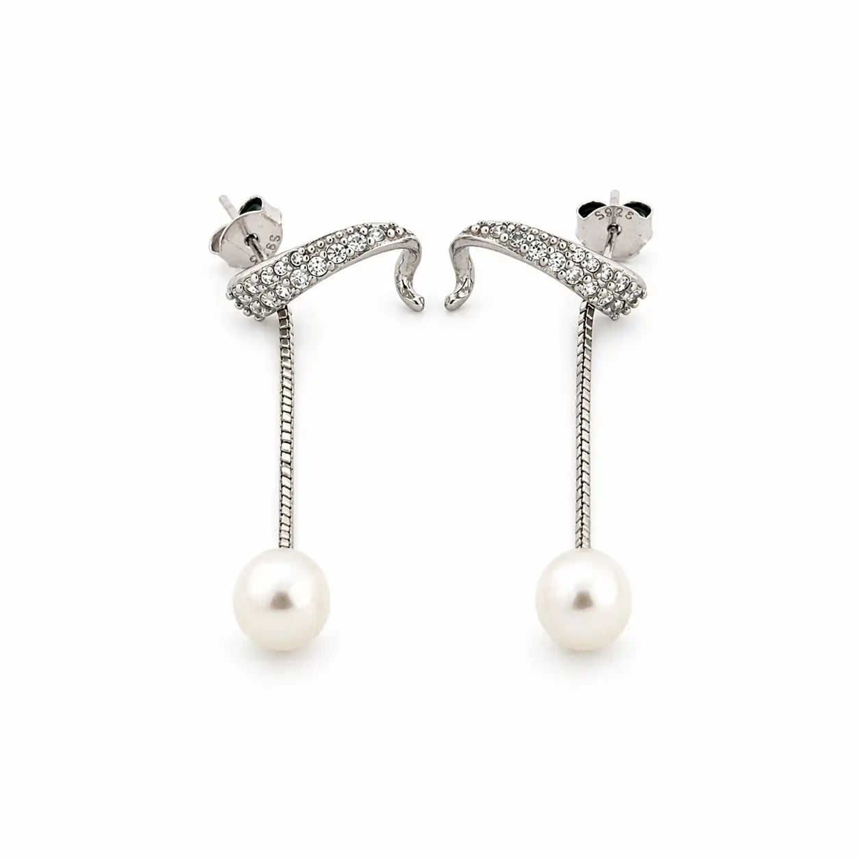 Moondrop Rhodium Earrings 9