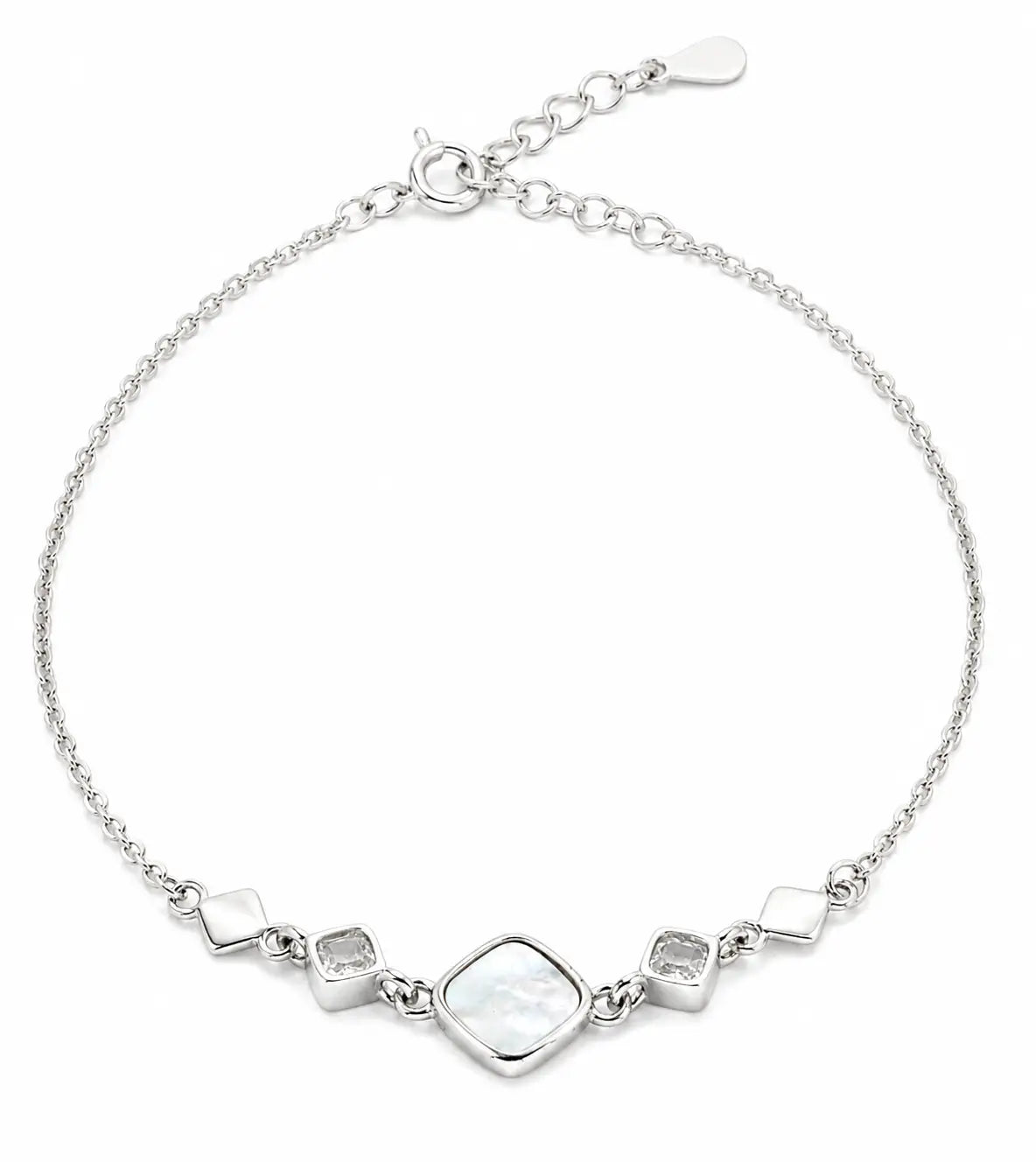 Ophelia MOP Studded Rhodium Bracelet 4