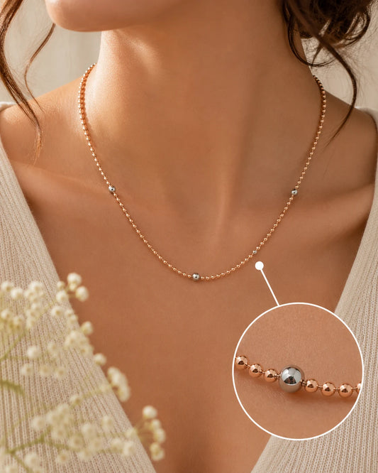 Opulent Rose Gold & Rhodium Necklace 2