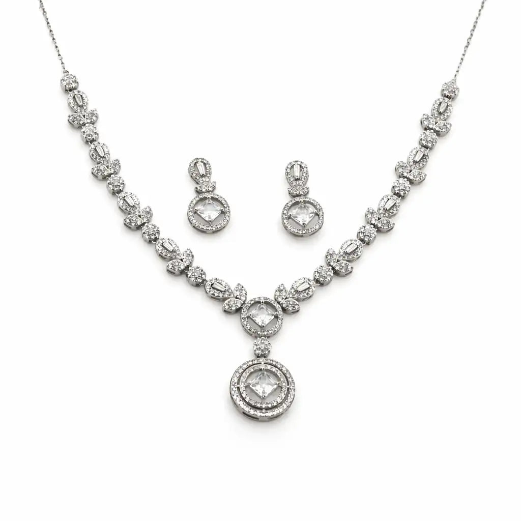 Oriel Rhodium Necklace Set 3