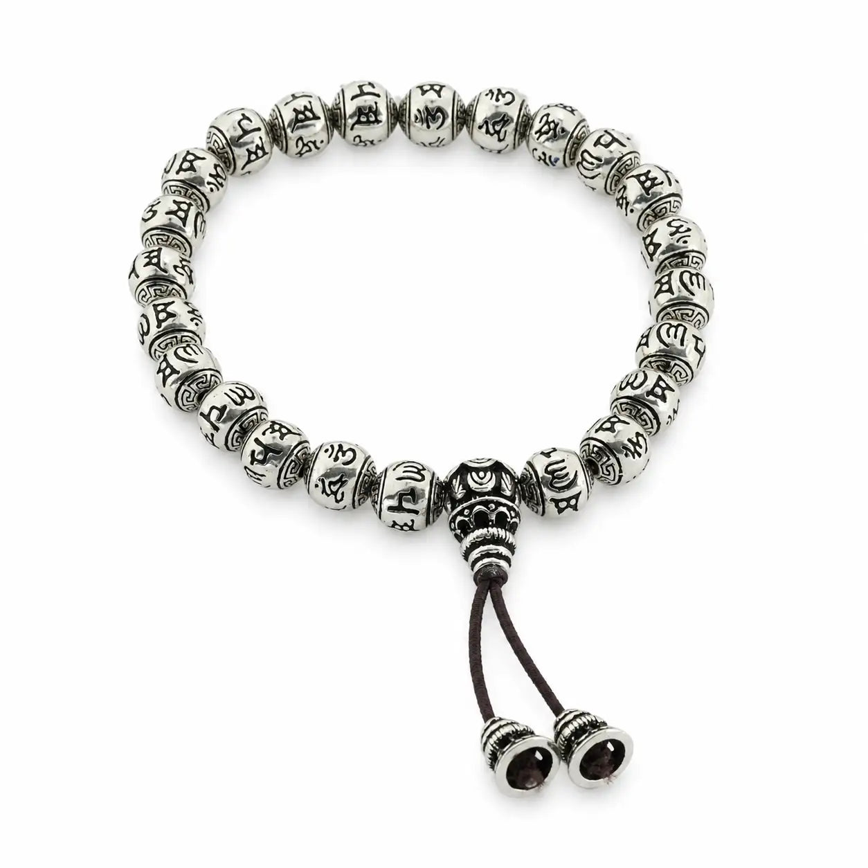 Penance Oxidised Elastic Silver Bracelet 3