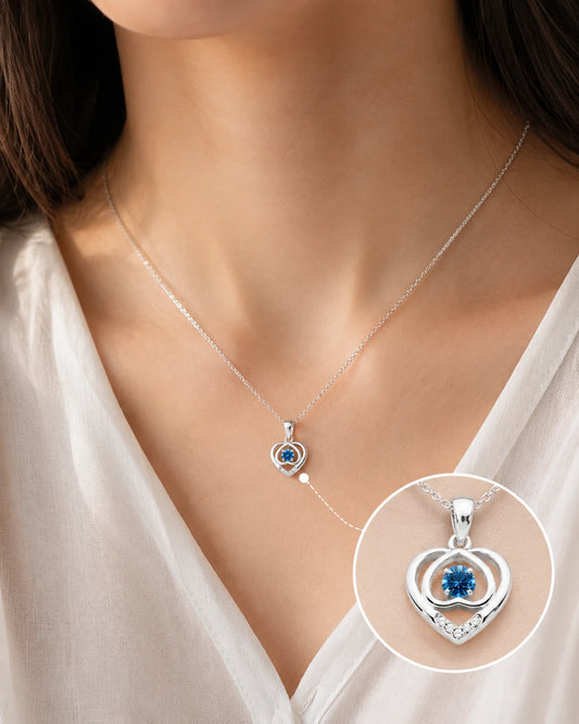 Radiant Heart Rhodium Necklace 2