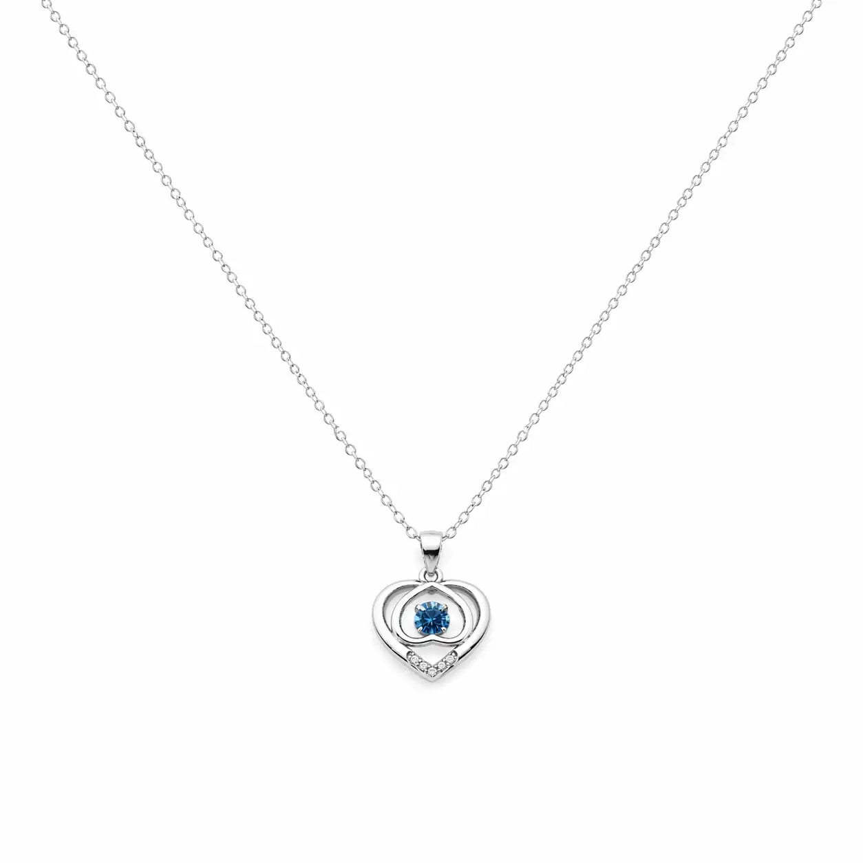 Radiant Heart Rhodium Necklace 3