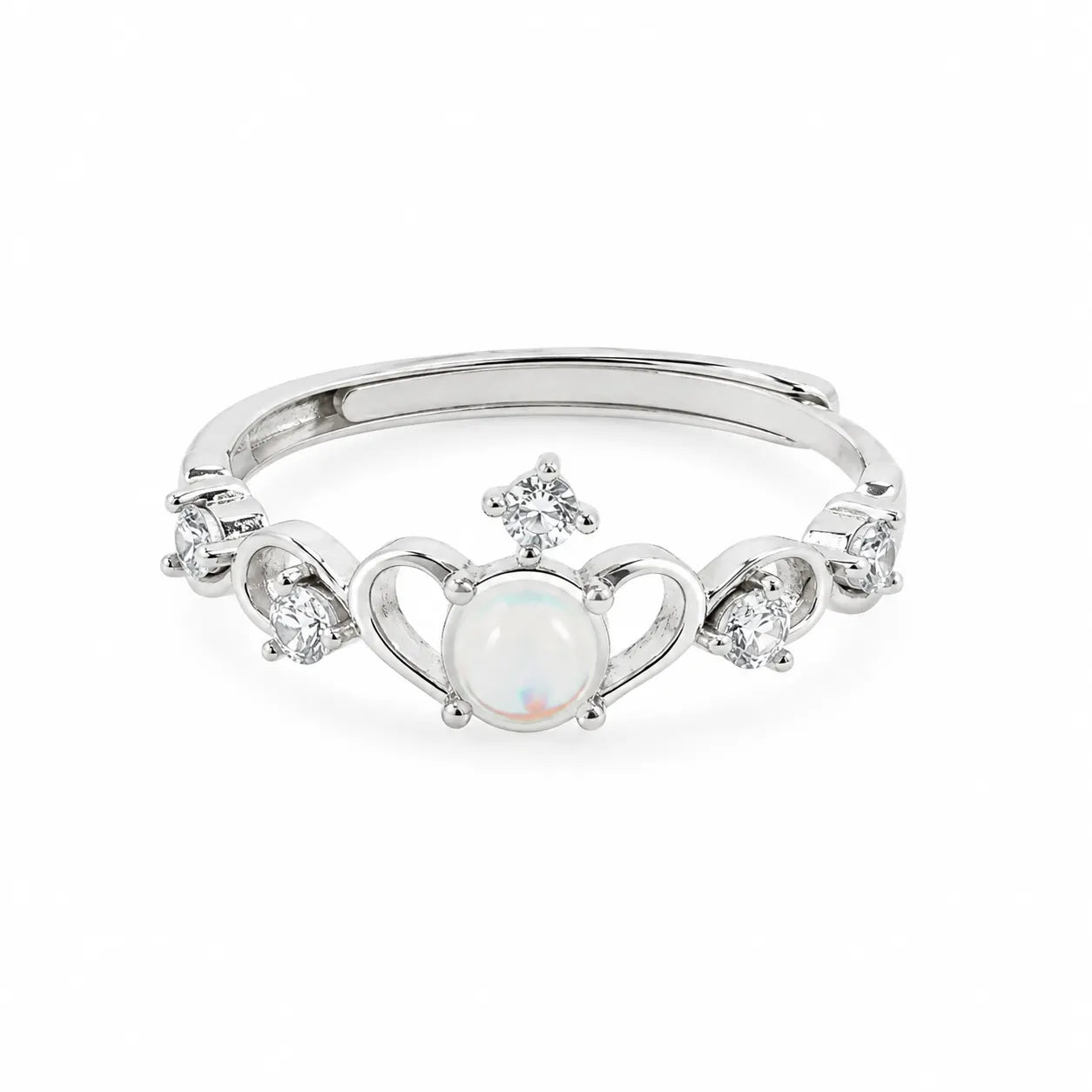 Rainbow Gem Studded Adjustable Ring for Women 3