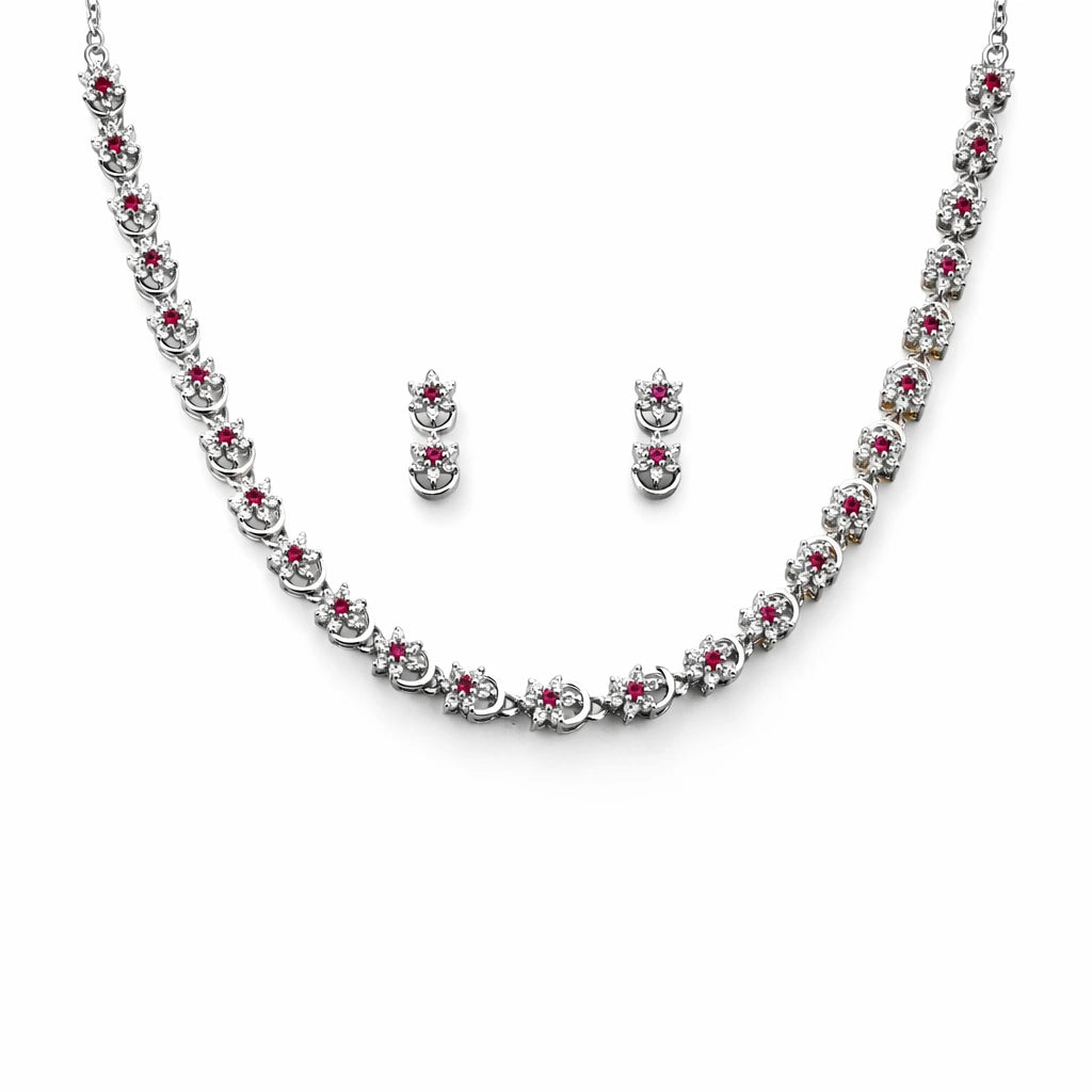 Rosella Rhodium Necklace Set 3