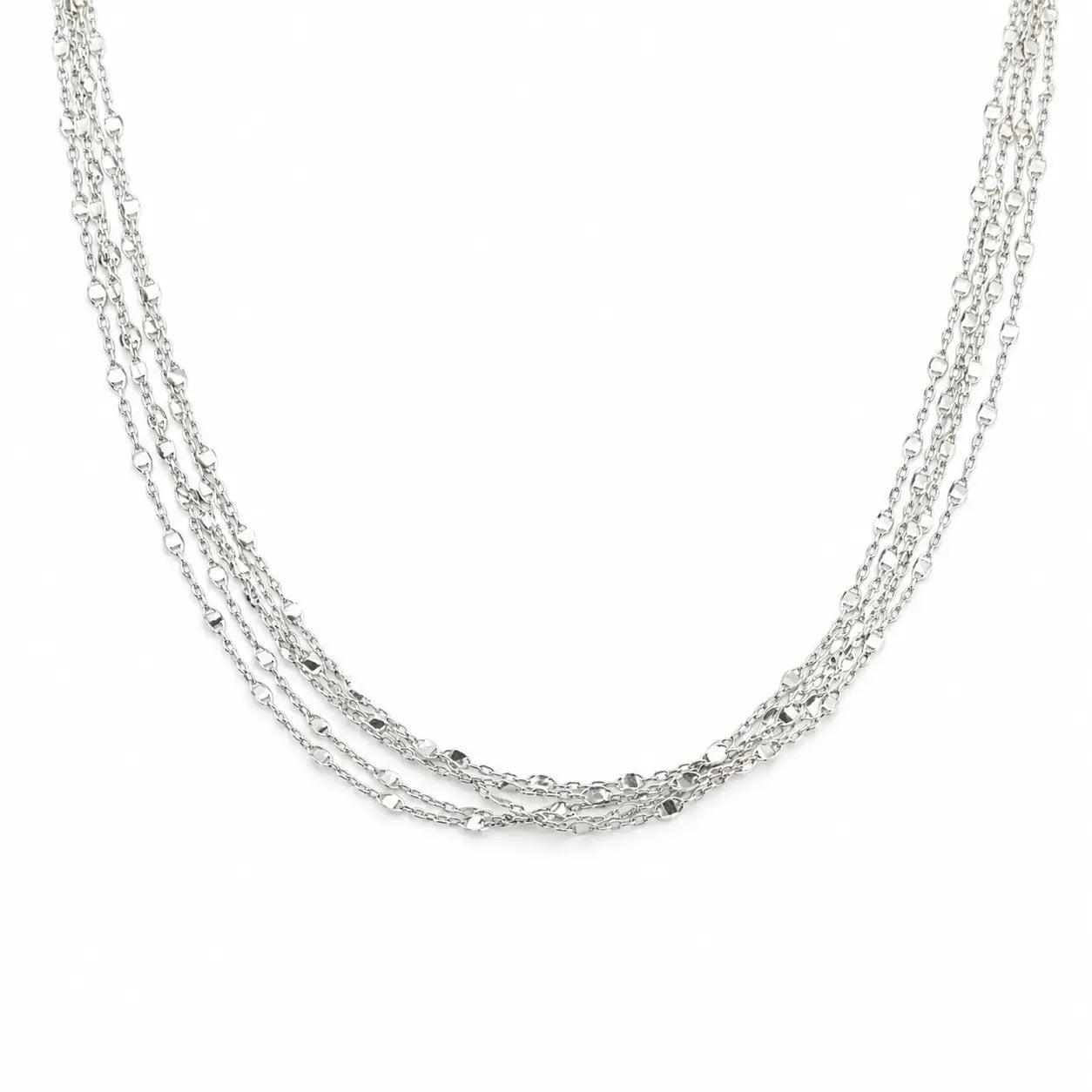Shimmering Strings Rhodium Necklace 3
