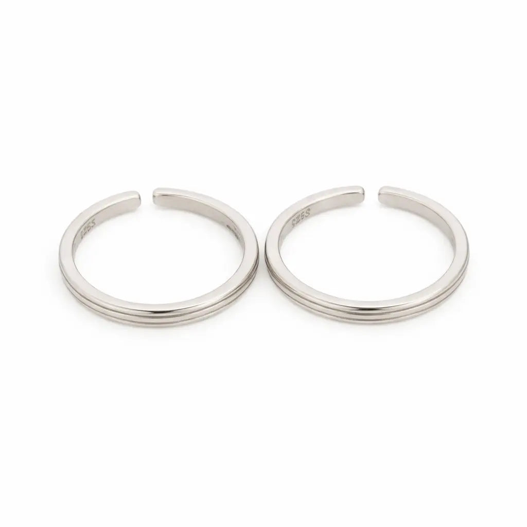 Simplicity Rhodium Toe Rings 8