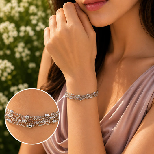 Soft Flow Rhodium Bracelet for Women 2