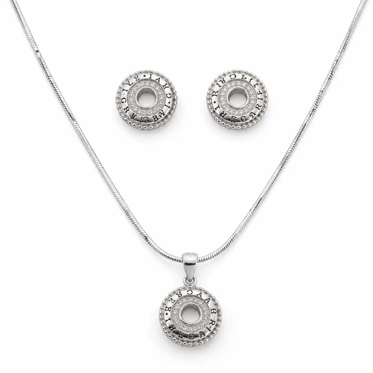 Spherism Studded Pendant Set with Removable Square Snake Chain 3