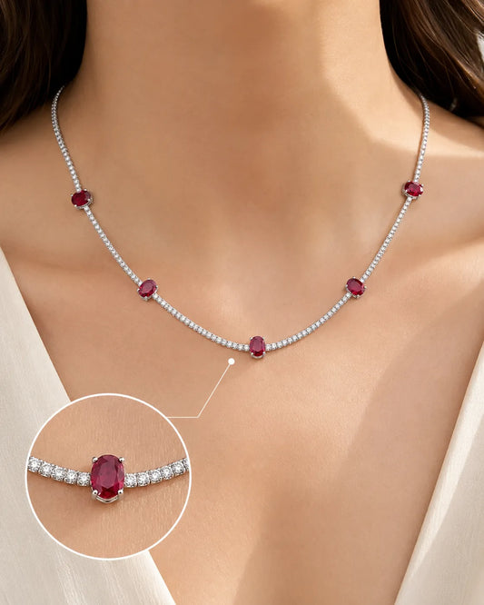 Starline Studded Rhodium Necklace 2