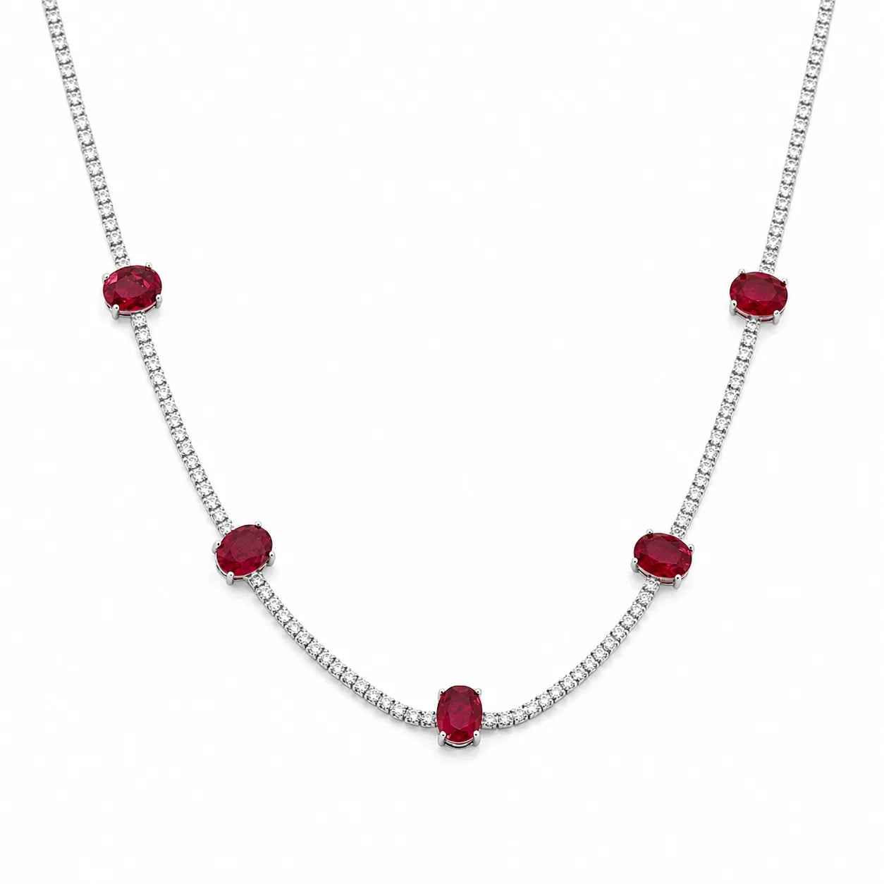 Starline Studded Rhodium Necklace 3