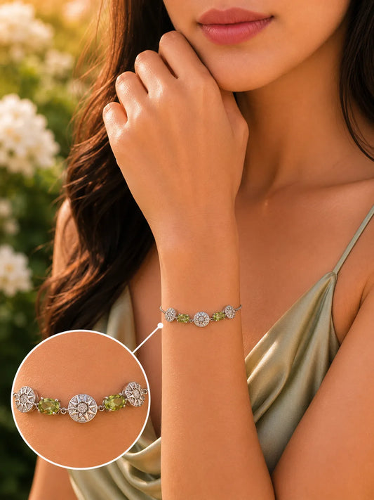Subtle Shine Studded Rhodium Bracelet for Women 2
