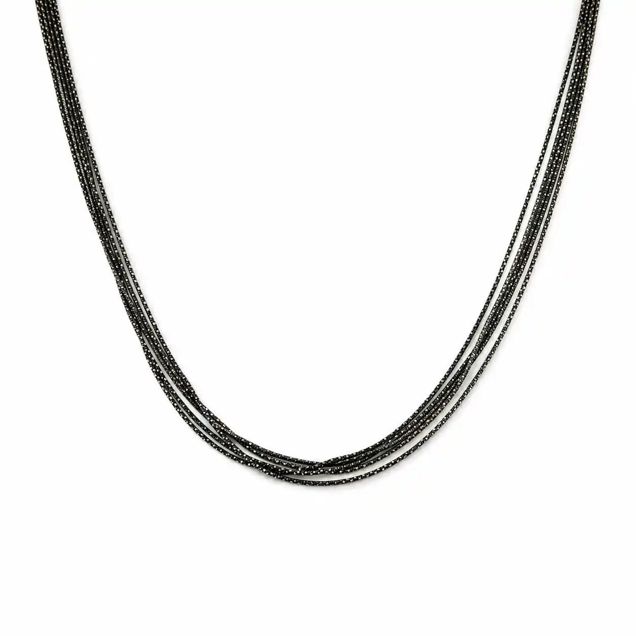 The Luxury Bunch Black & Rhodium Necklace 3