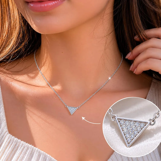 Threefold Studded Rhodium Necklace 2