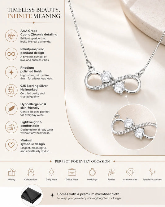To Beyond Infinity Rhodium Necklace 3