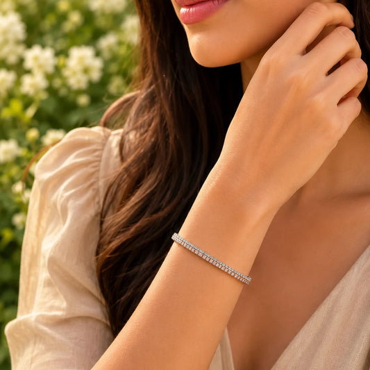 Togetherness Studded Rose Gold & Rhodium Bracelet for Women 2