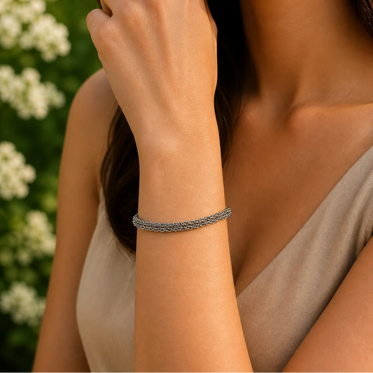 Triple Twists Rhodium Bracelet for Women 2