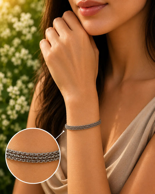 Triple Twists Rhodium Bracelet for Women 2