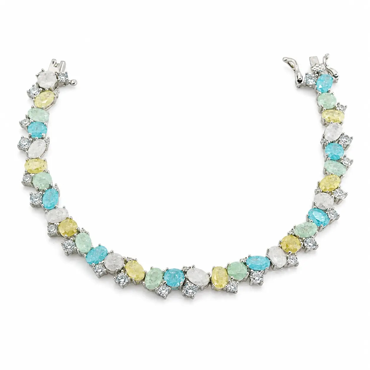 True Pastel Studded Rhodium Bracelet for Women 3