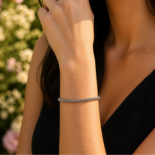 Truecore Oxidised Sliver Bracelet for Women 2