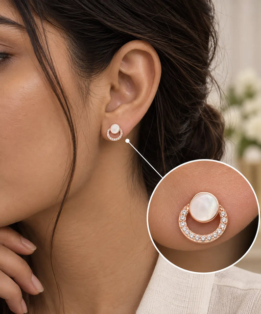 Twain Rhodium & Rose Gold Earrings 2