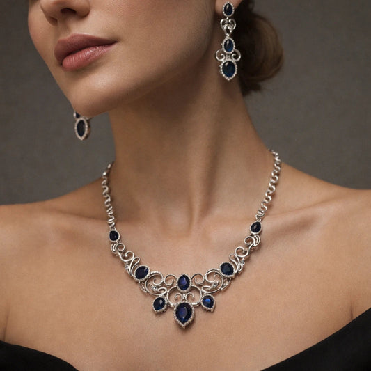 Vietorian Rhodium Necklace Set 2