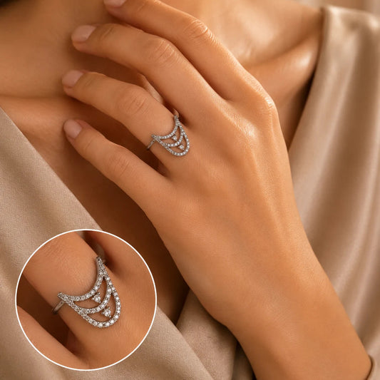 Wavelength Studded Adjustable Ring for Women 2