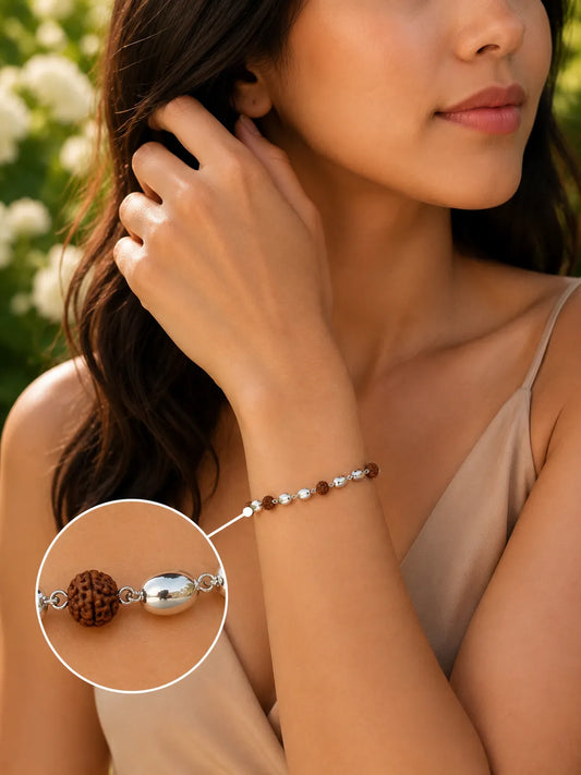 Yogi Rudraksha Silver Bracelet for Women 2