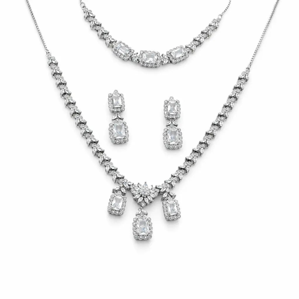 Zilvera Rhodium Necklace Set 3
