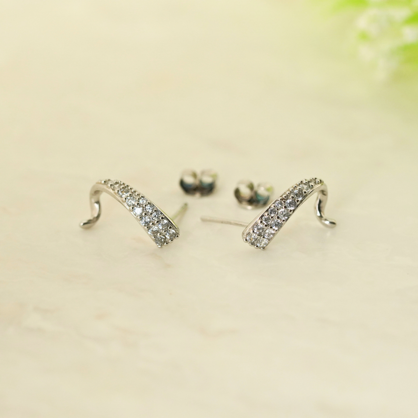 Moondrop Rhodium Earrings