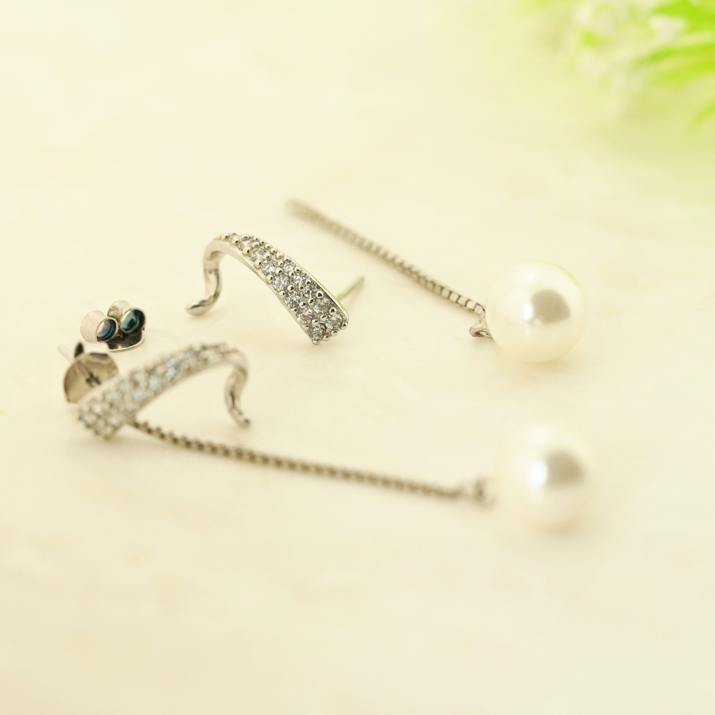 Moondrop Rhodium Earrings