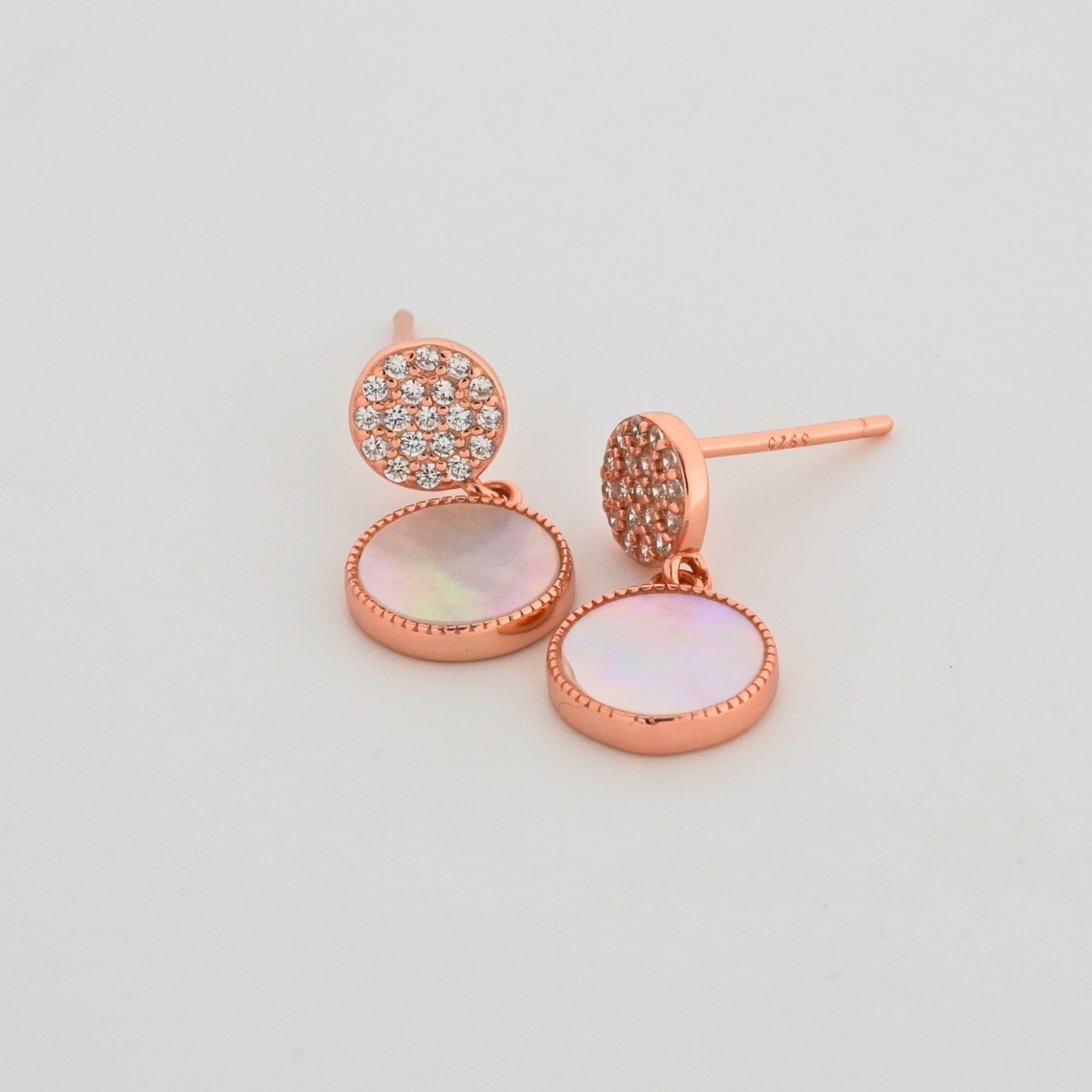 Lunette Rhodium & Rose Gold Earrings