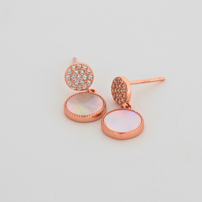 Lunette Rhodium & Rose Gold Earrings