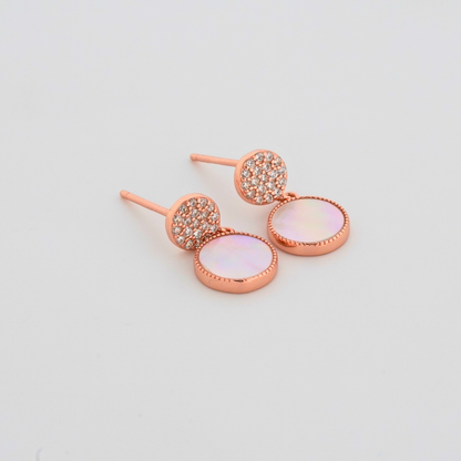 Lunette Rhodium & Rose Gold Earrings
