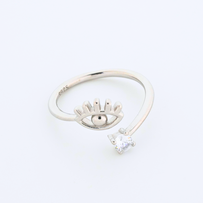 Eyes and Gems Rhodium Toe Rings