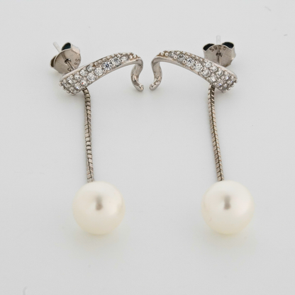 Moondrop Rhodium Earrings