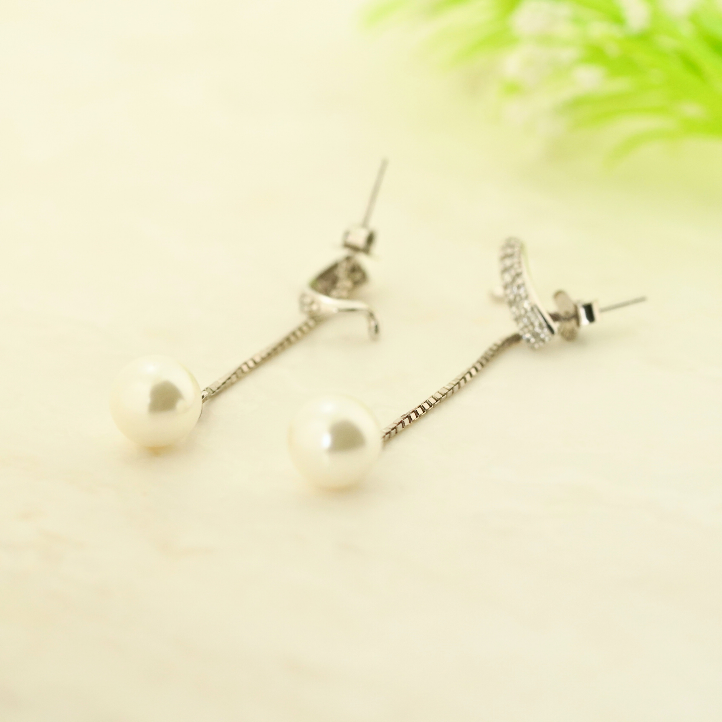 Moondrop Rhodium Earrings