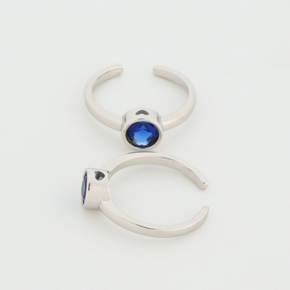 Blue Singularity Rhodium Toe Ring