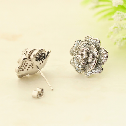 Bloom Rhodium Earrings