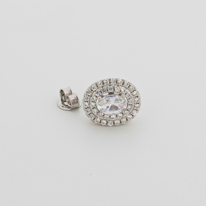 White Radiance Rhodium Earrings