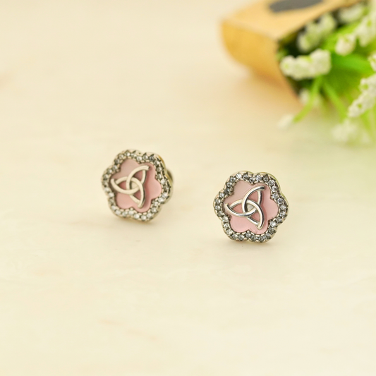 Trine Rhodium Earrings